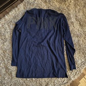 VS pink bling long sleeve campus tee